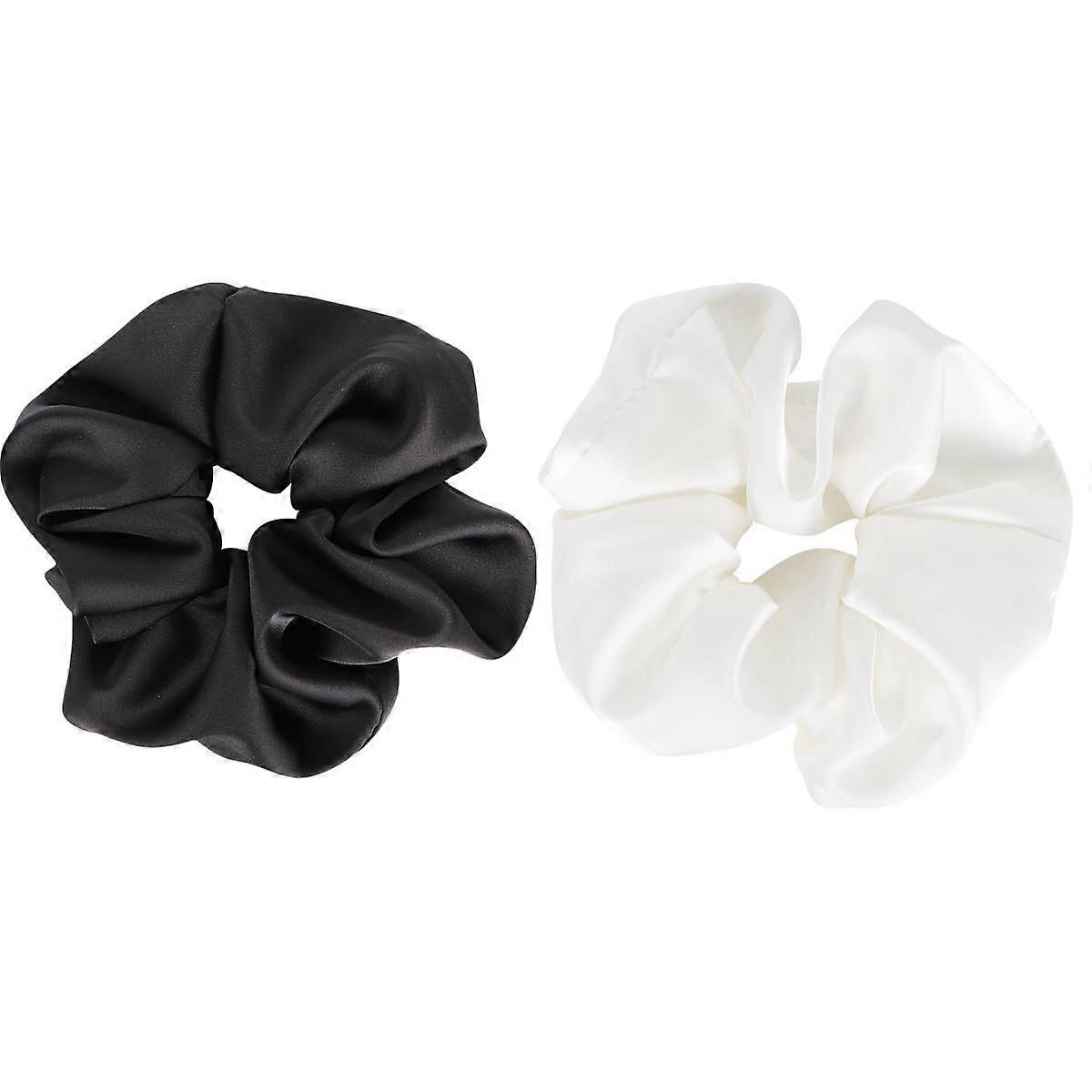 模造シルクヘアタイポニーテールホルダーシームレス弾性サークル形状10.50X10.50X2.50CMは髪2個を保持します