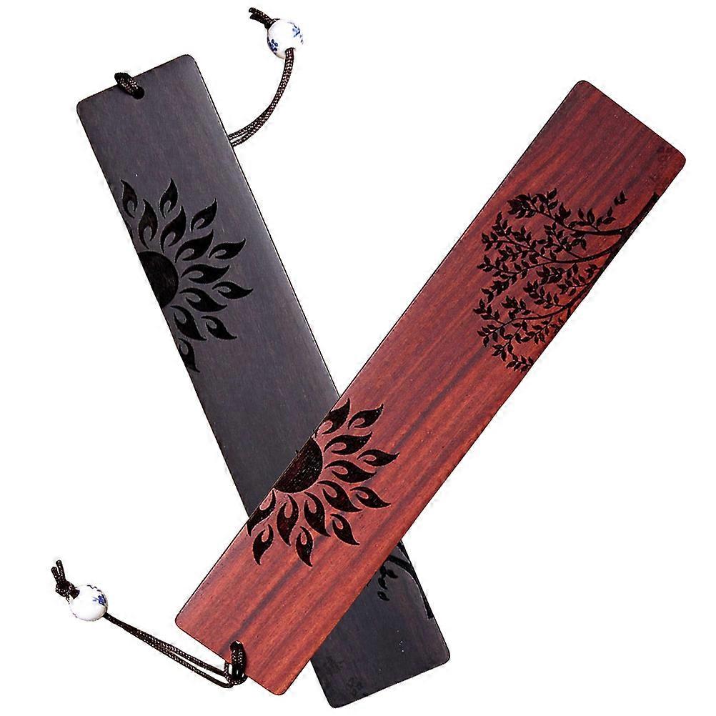 Decorative Bookmark present Item Tree of Life Pattern Rosewood 5.62X1.10X0.24in 2Pcs
