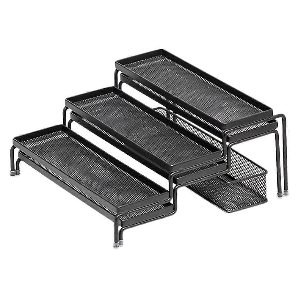 Stepped Iron Sundry Racks for Storage Use with Seasoning Bottle Stands 3Pcs