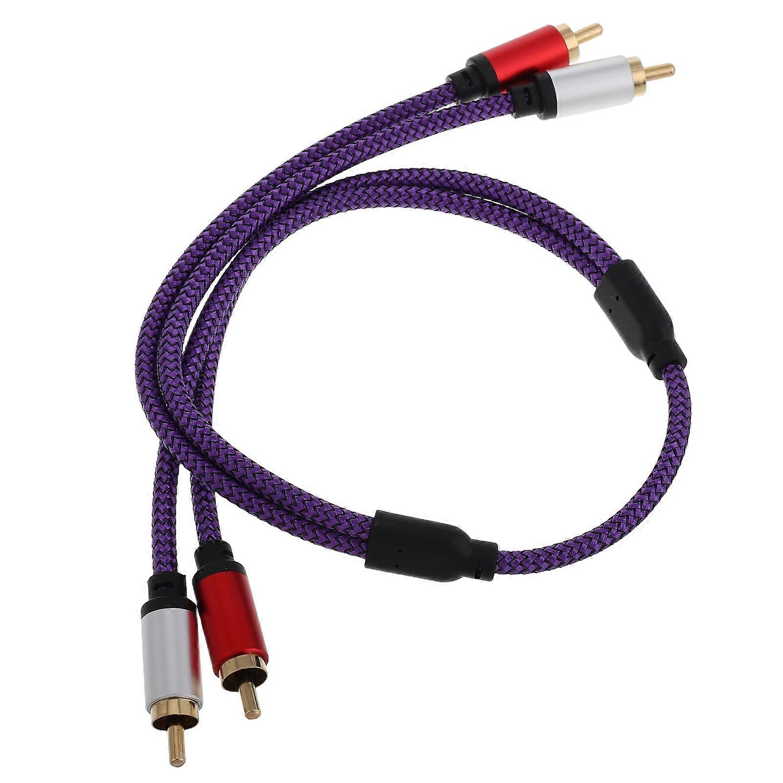 Male to Male Audio Cable in Dark Violet for TV, Computer, Speaker, and Amplifier – Clear Audio Transmission for Easy Connectivity