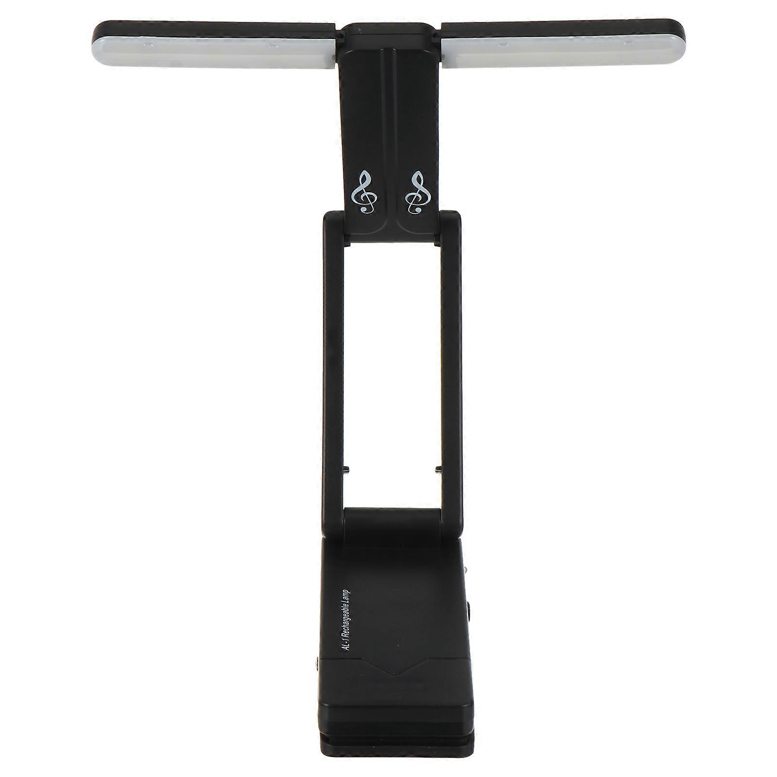 Rechargeable Book Lamp Music Stand Light For Piano Guitar Player Black 12X5CM Uniform Lighting Height Adjustable 1Set