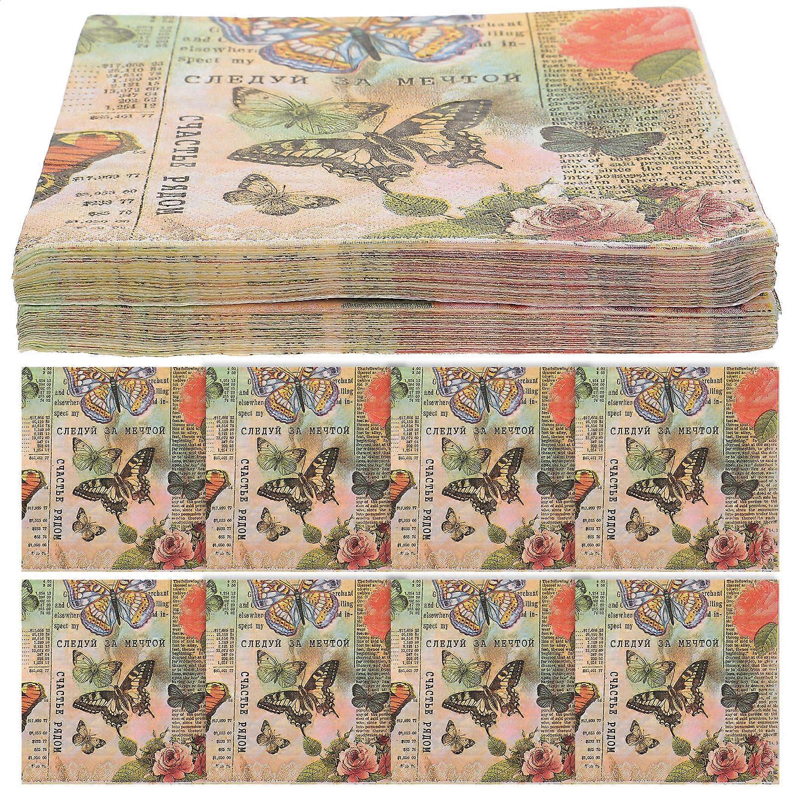 Patterned Napkins Square Decorative Paper Napkins Assorted Color Table Decoration Family Parties 20 Sheets per Pack