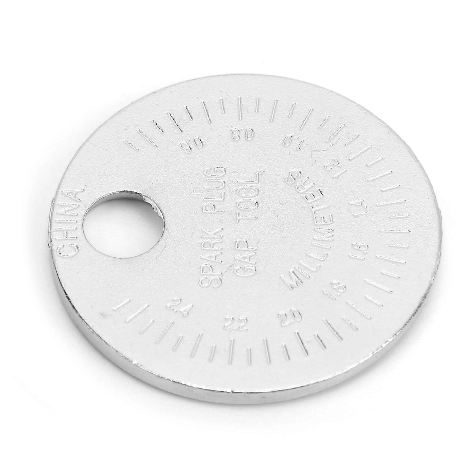 Car Spark Plug Gap Gauge Tool 0.02-0.1in / 0.6-2.4mm Coin Type Stainless Steel for Repair and Maintenance