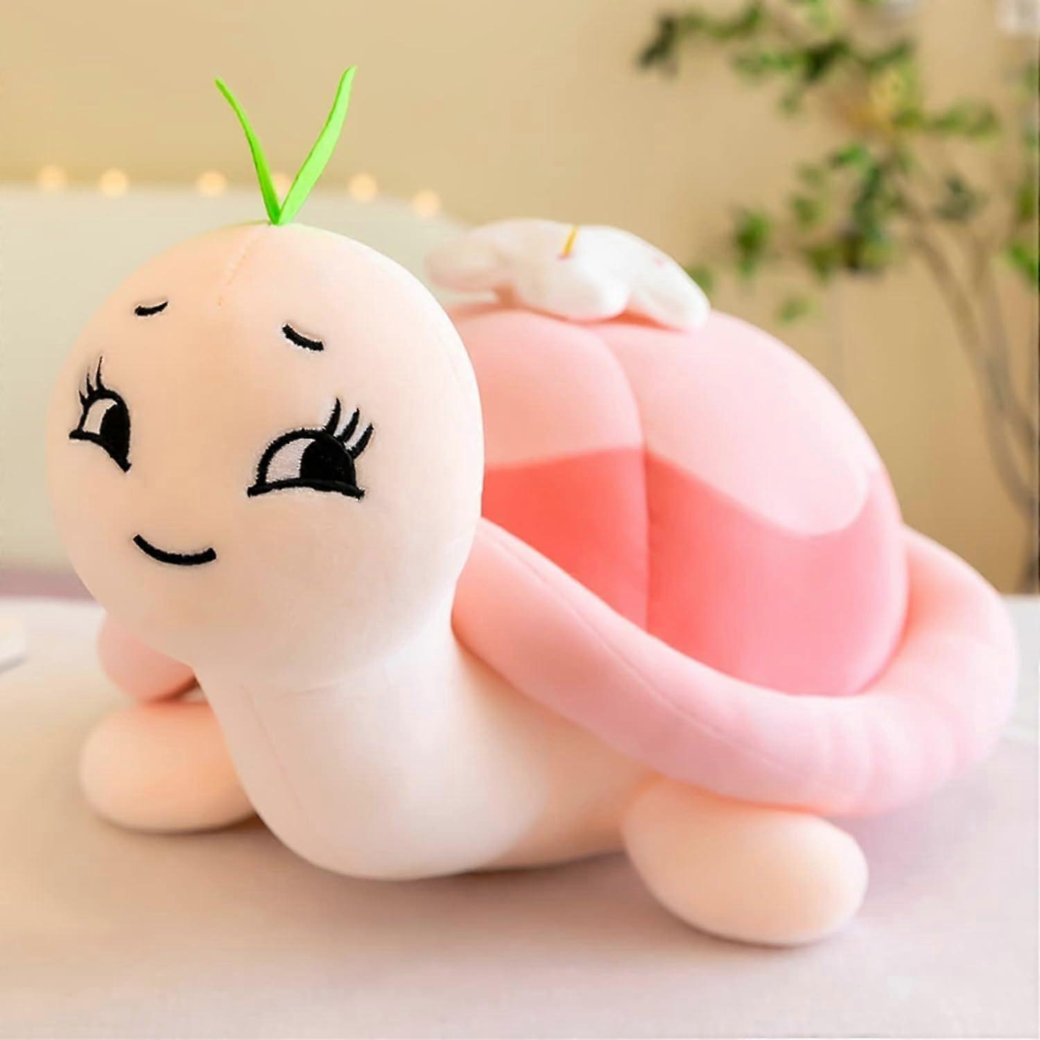 Turtle Plush Cute Turtle Stuffed Animal Soft Plush Toys Birthday Gift For Girls Boys(Pink)