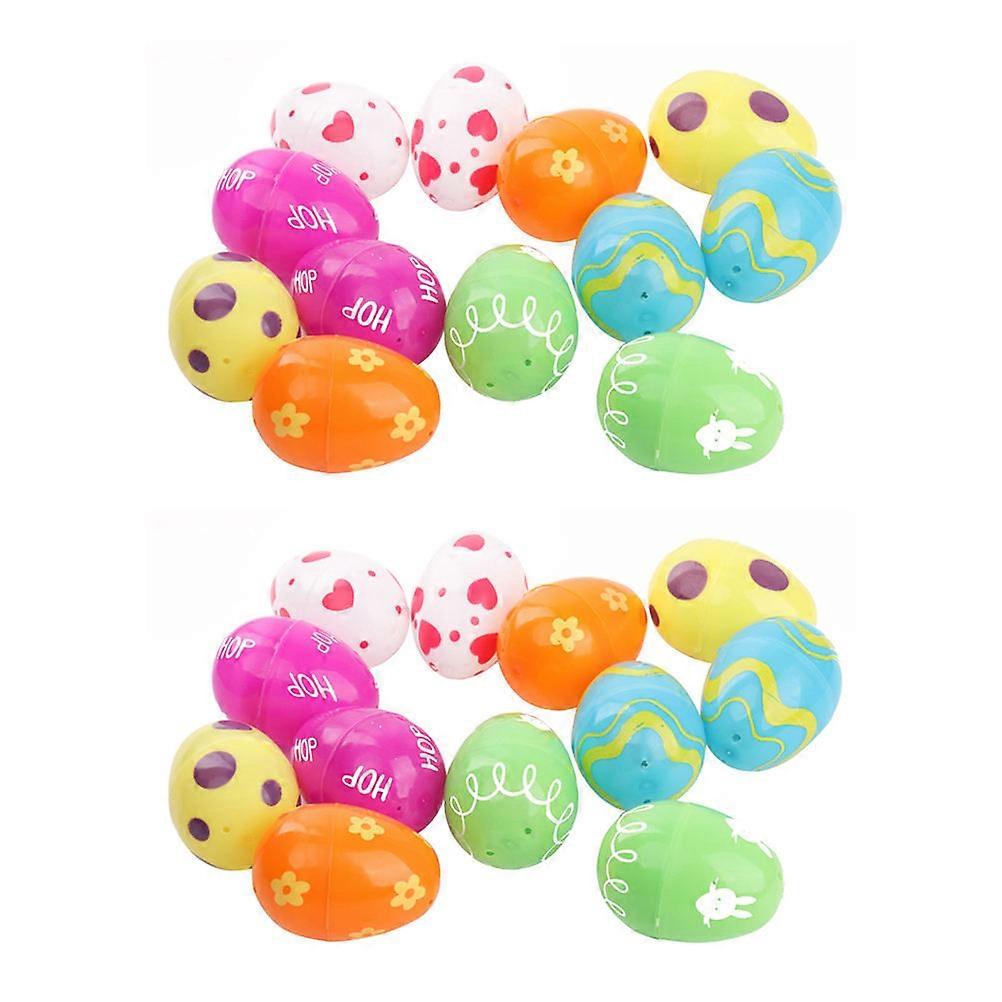 Eggs Toy Children Easter Party Favors Fillable Eggs Plastic Material Assorted Color 6X4CM Party Favor 24Pcs