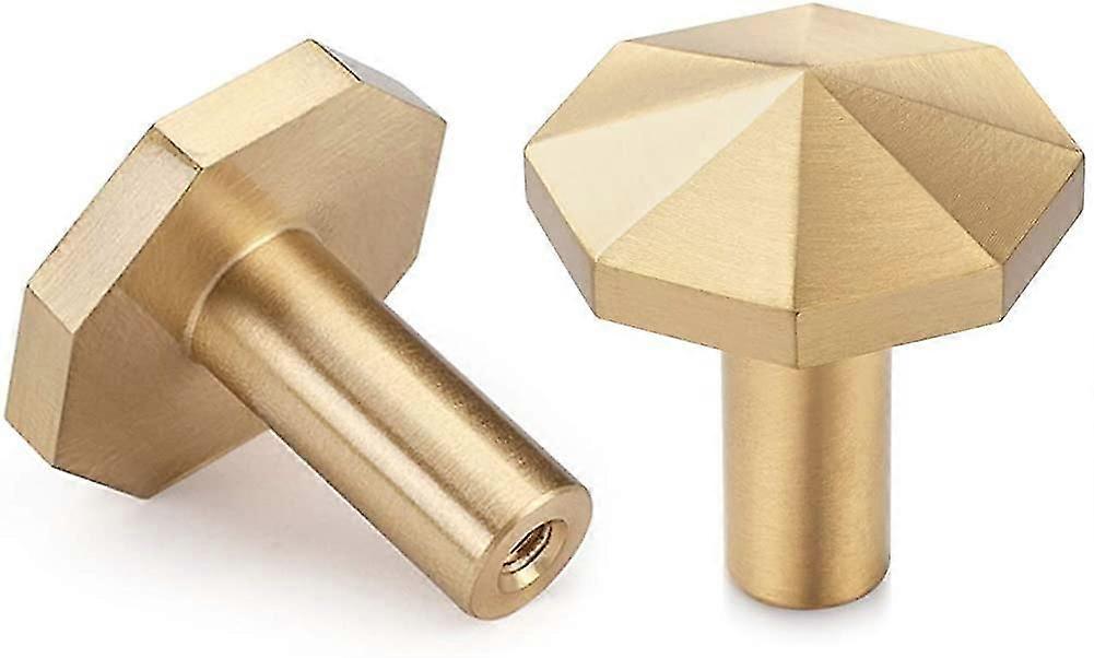 Set Of 4, Brushed Brass Wall Hooks, 32mm X 30mm, Gold Coat Towel Hooks