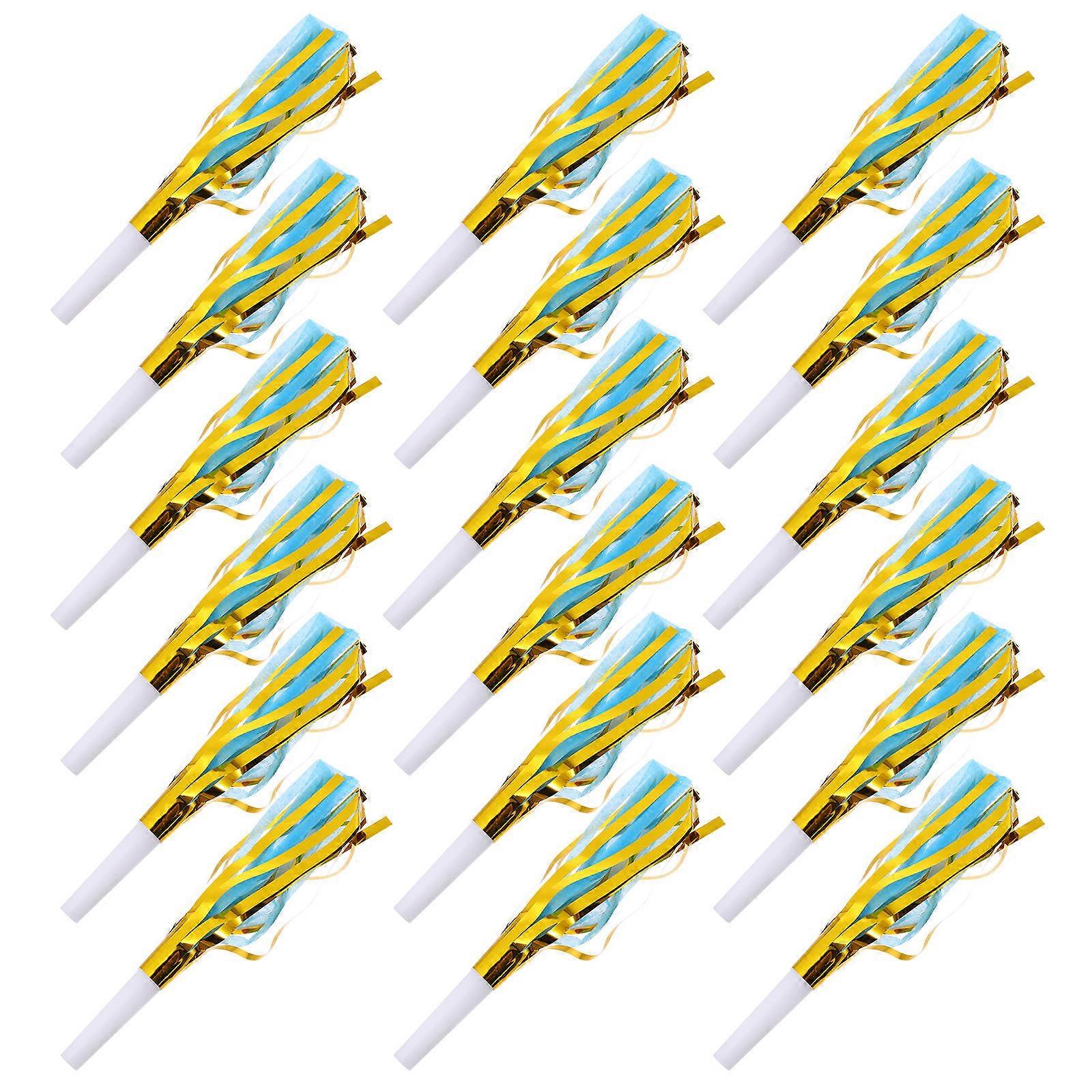 Party Favor Blowers Fringed Noise Maker Musical Blowouts Whistle Weddings Cylindrical Shape Paper Material 18Pcs