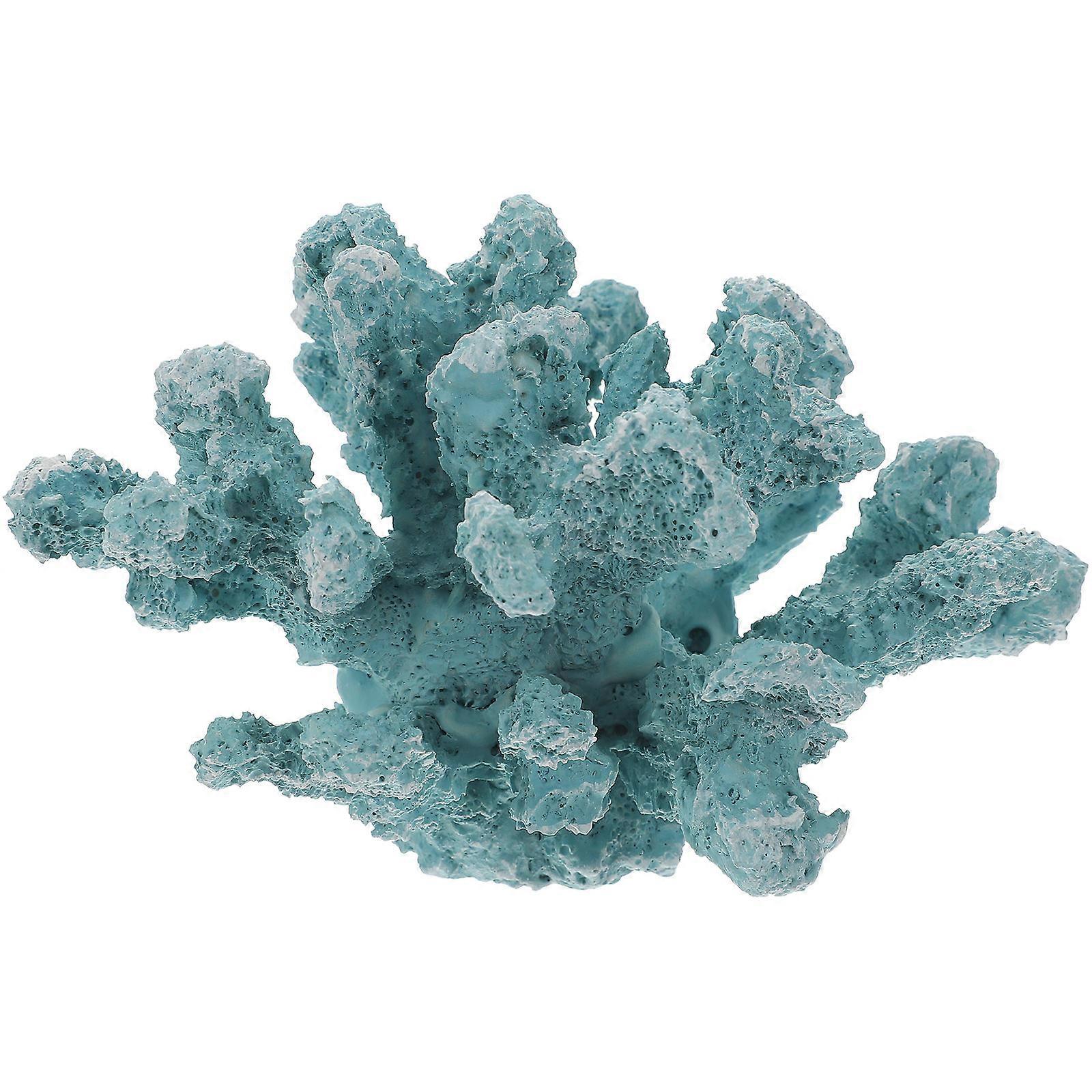 Fish Tank Landscaping Decoration Coral Figurine Resin Craft Realistic Style 13x9cm 1Set