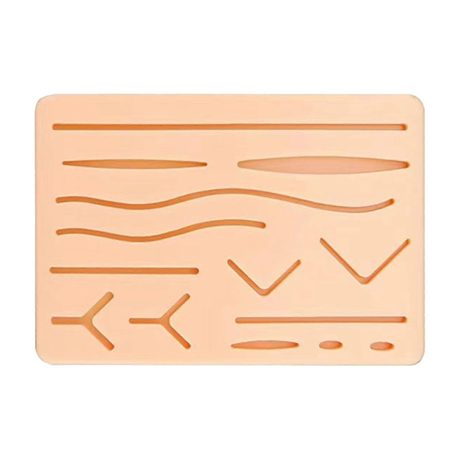 Silicone seam pad, suture practice pad, 3layer with wounds, 17x12x1.2cm