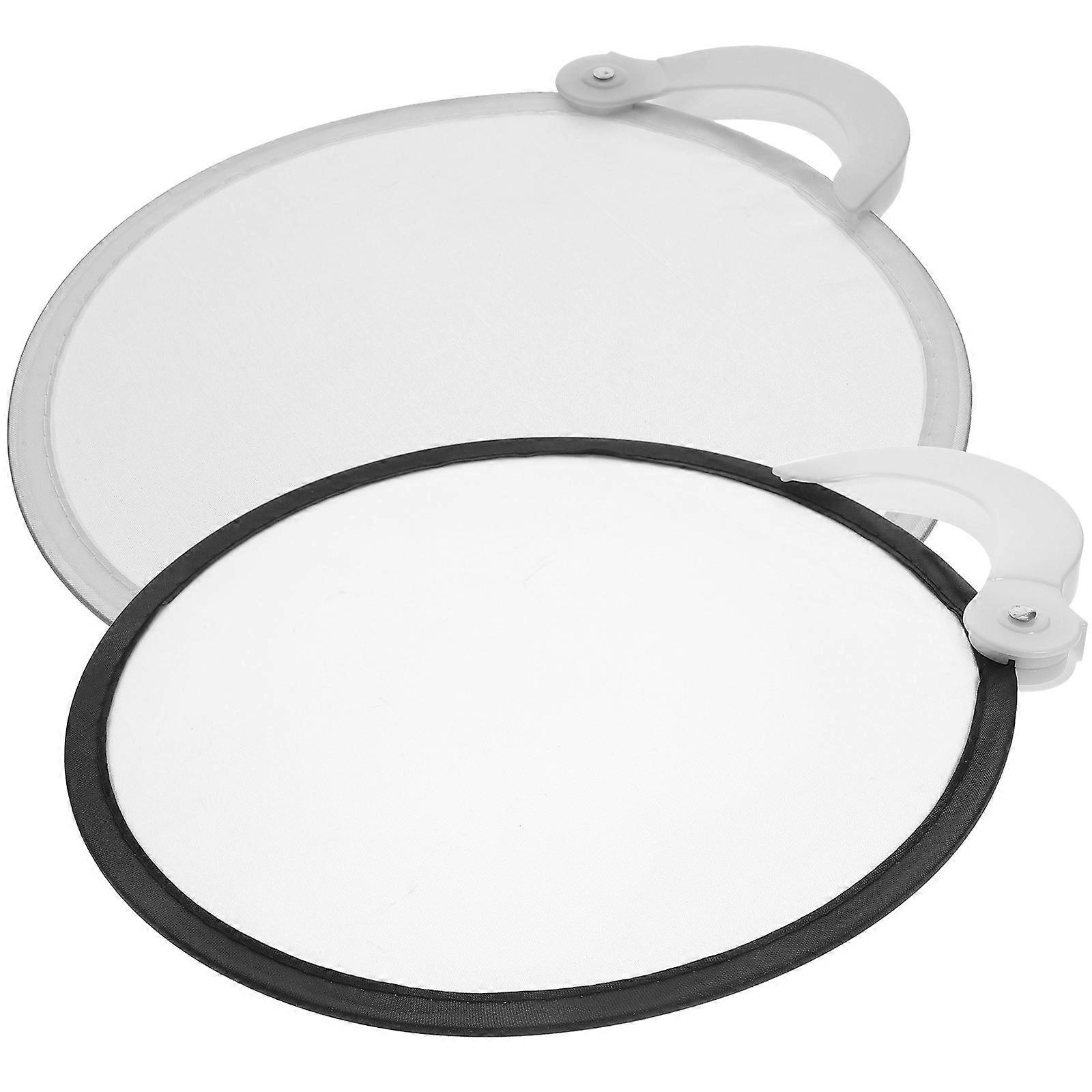 Foldable Hand Fan Set of 2, Cartoon Round Design, Portable Fan for Summer Events, Weddings, Parties, Easy Storage and Carry