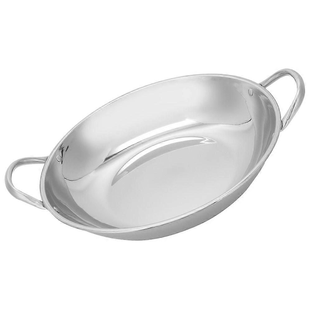 Wok Pan Flat Bottom Stainless Steel Pan Set Suitable for Meat Stewing Home Users 25.00X24.00X5.00CM Non-Slip 1Pcs