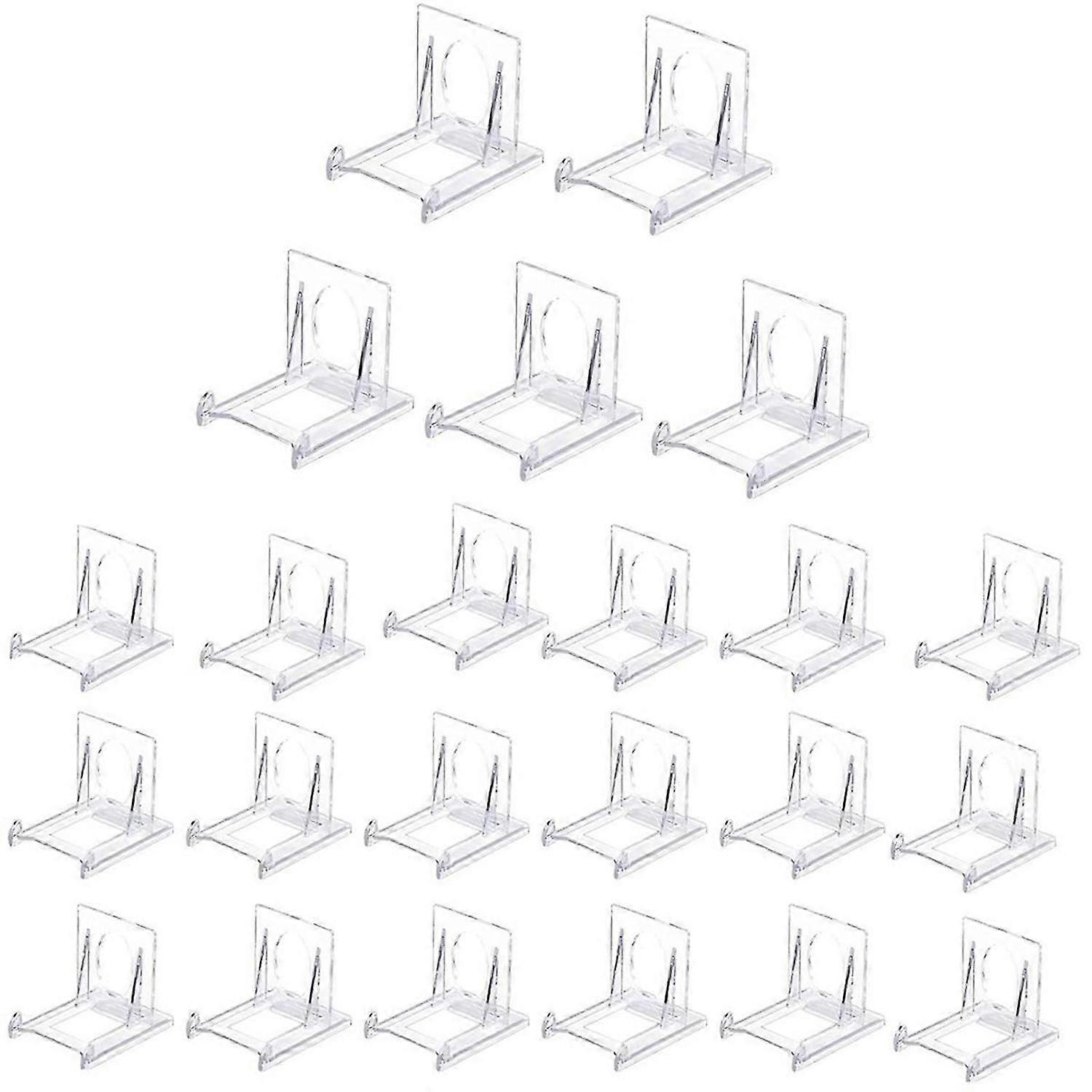 24 Pcs Clear Plastic Display Stand, Adjustable Clear Plastic Display Stands Easel Multifunctional Di