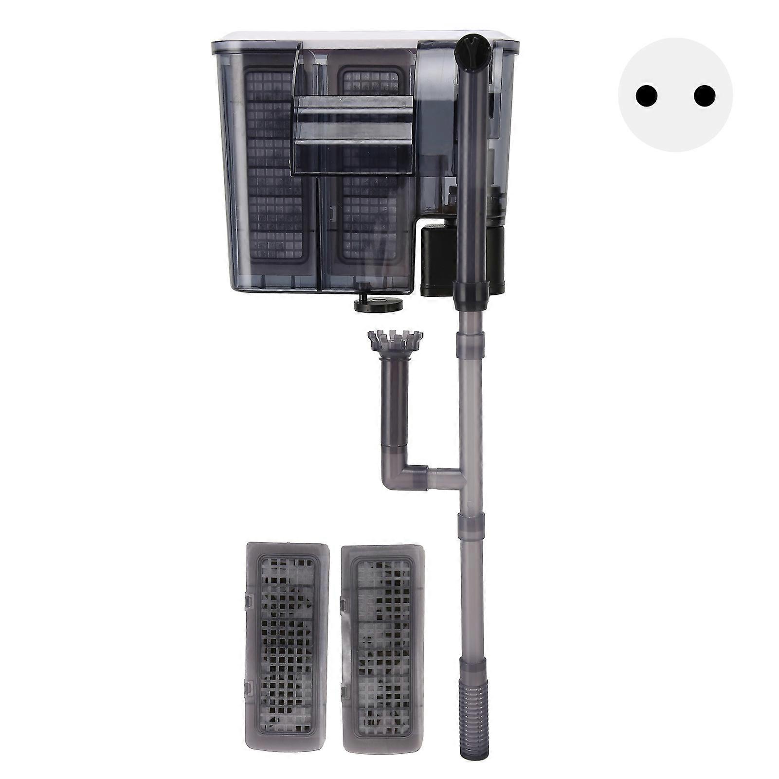 Aquarium Hang On Filter Adjustable Water Flow Increase Oxygen Fish Tank Waterfall Filter with Surface Skimmer EU Plug 220V