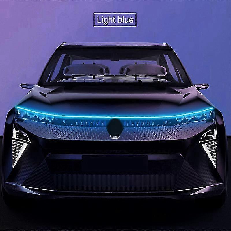 DIY Car Hood Light Strip Daytime Running Strip Scan Lighting IP68 Flexible Decorative Ambient Neon Lamp 12V