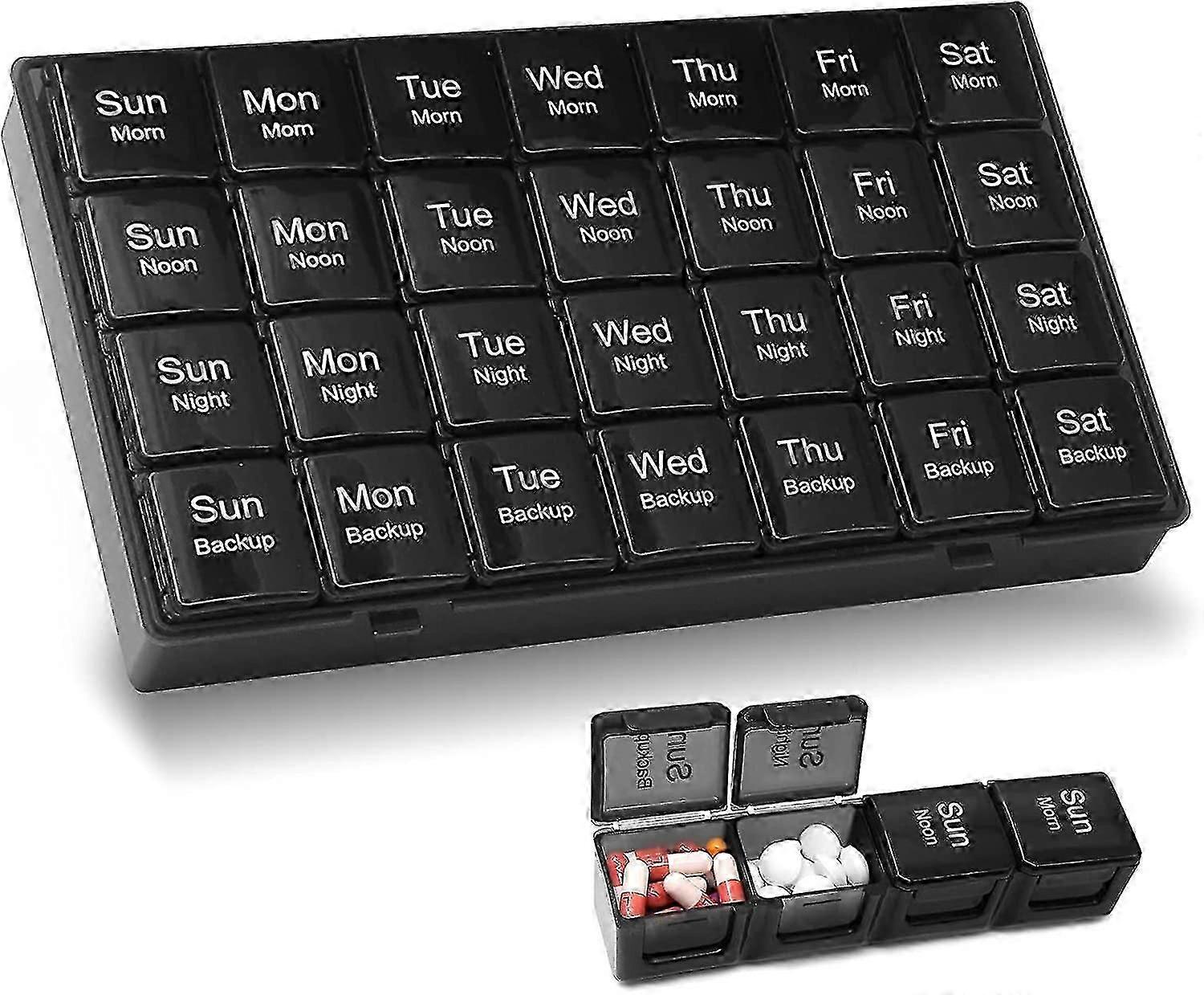 Extra Large Weekly Pill Organiser - 7-Day 4-Times Storage Case