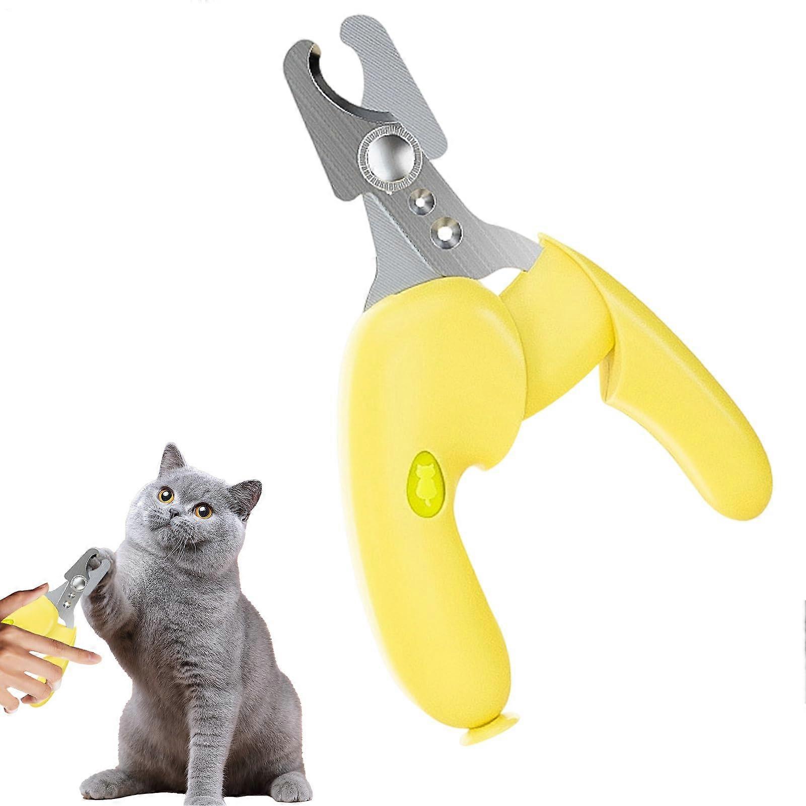 猫爪剪,猫爪护理套装,带人体工学手柄的小狗(黄色)