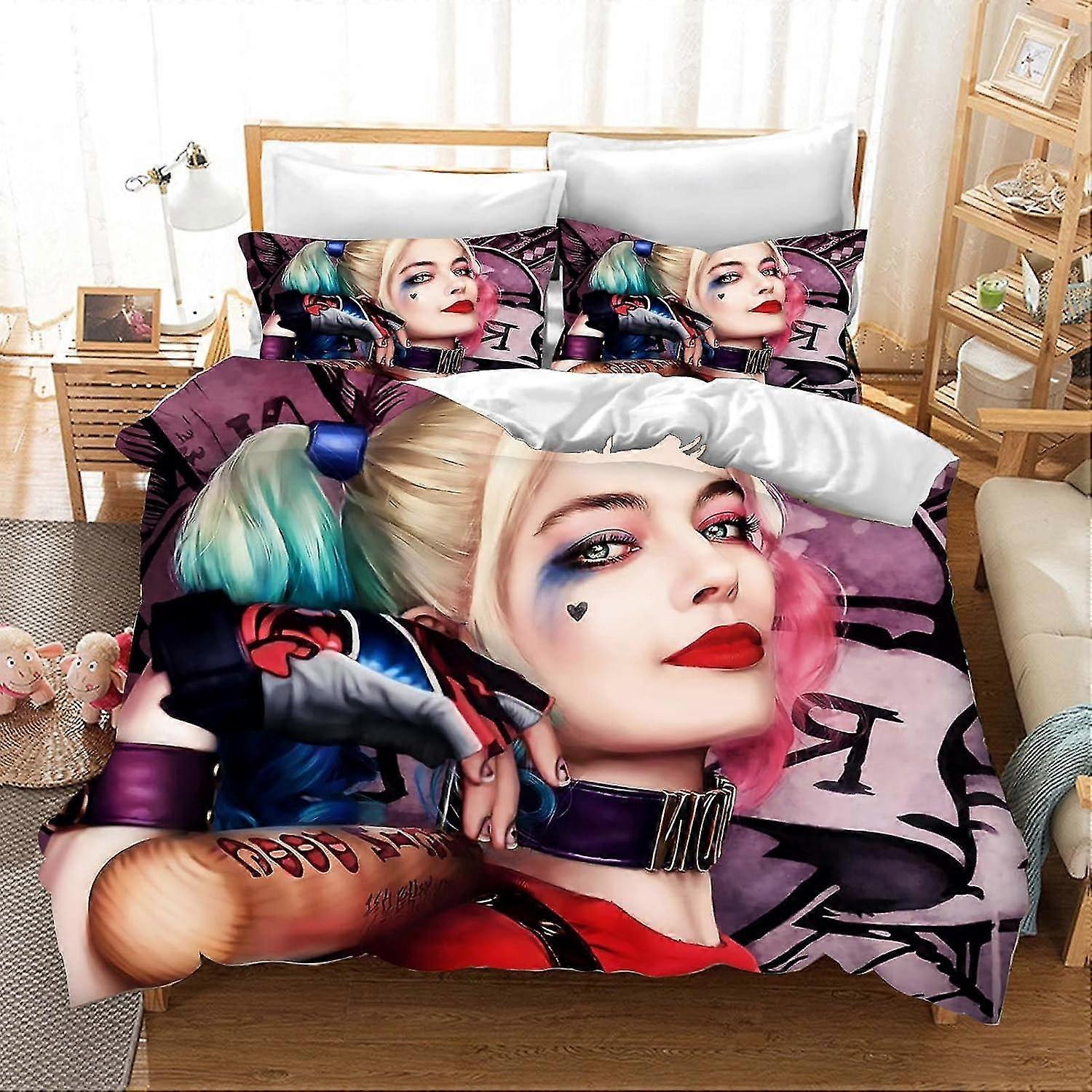Anime Themed Bed Linen Set, 3D Print Duvet Cover with Pillowcase, Suitable for Children and Teens