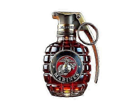 Military Hand Grenade Whiskey Bottle 2025 Engraved Hand-Grenade Shape Glass 309ml Leak-Proof & Durable Whiskey Decanter Military Collection Veteran Gi