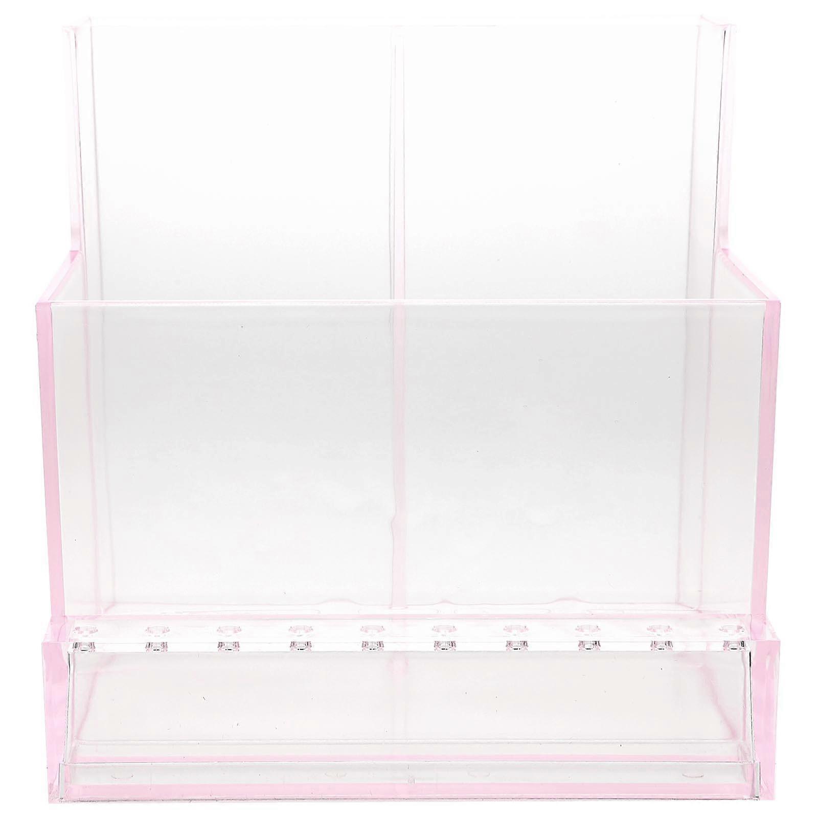 Nail Drill Storage Box Plastic Square Simple Structure Nail Training Beauty Salon 4.1×3.8×3.9in 1Pack