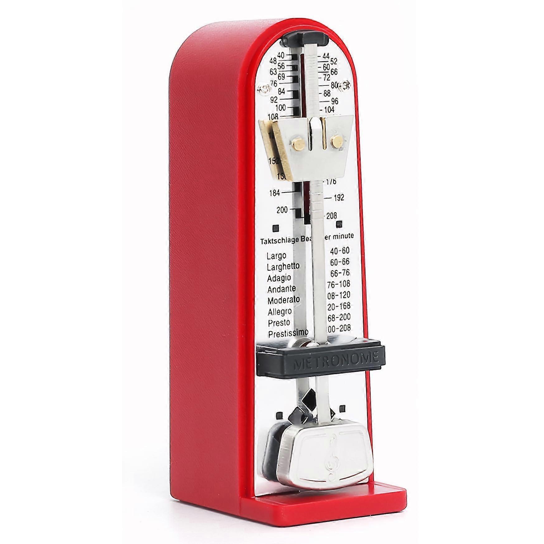 Precision Mechanical Metronome with Clear Scale, Loud Sound, Red Color for Guitar, Piano, Violin More – Ideal for Piano