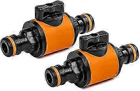 (PACK OF 2) Connector for connecting two quick couplings with a cut-off valve for garden hose pipe. Compatible with Hozelock