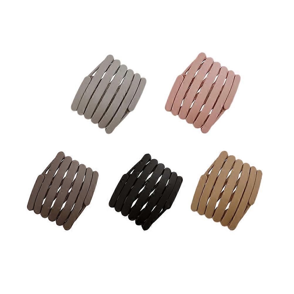 Creative Foldable Toothed Hairbands Made of Quality Plastic for Women and Men 5 Pieces Assorted
