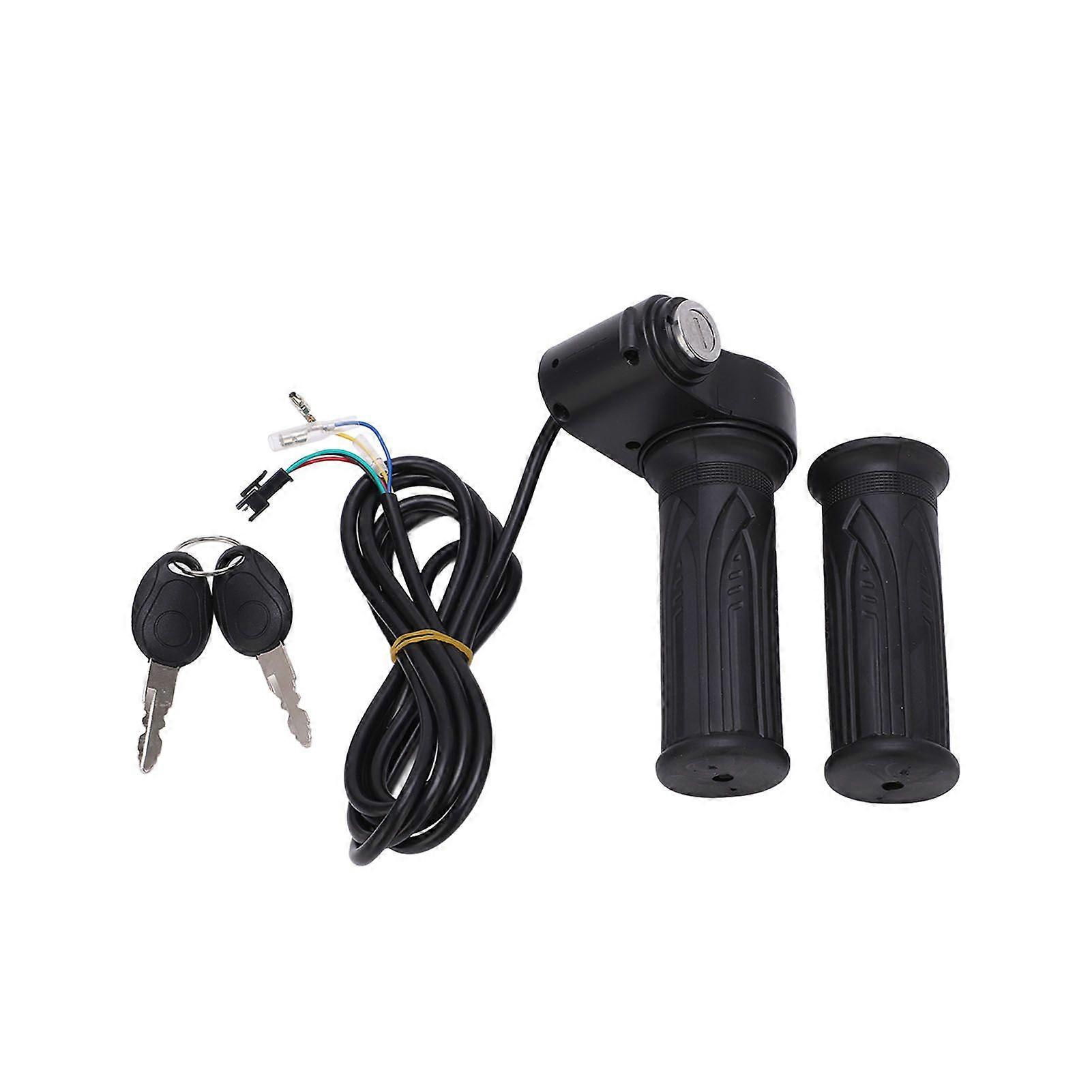 Electric Scooter Throttle Handle Grip No Display Big Knife Lock Twist Throttle Grips for Electric ScooterYMQX)