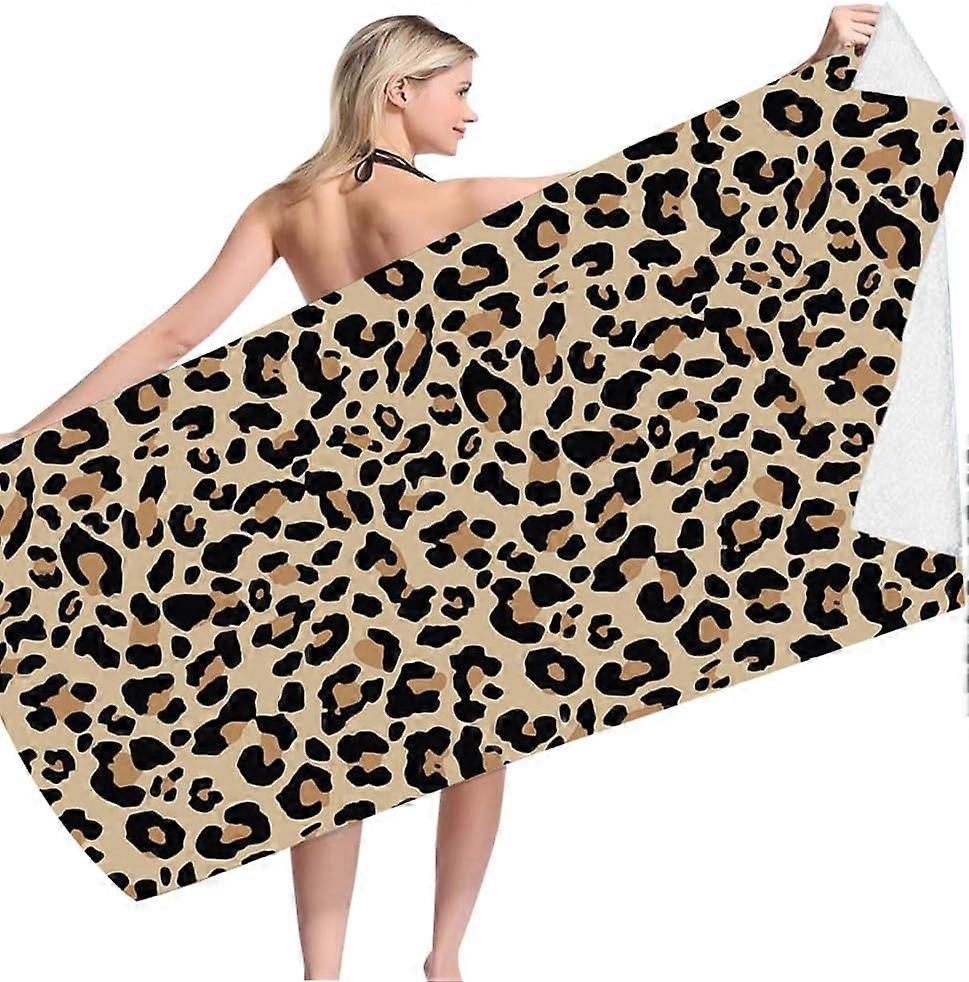 2 animal print beach towels, microfiber, sand-resistant, quick-drying