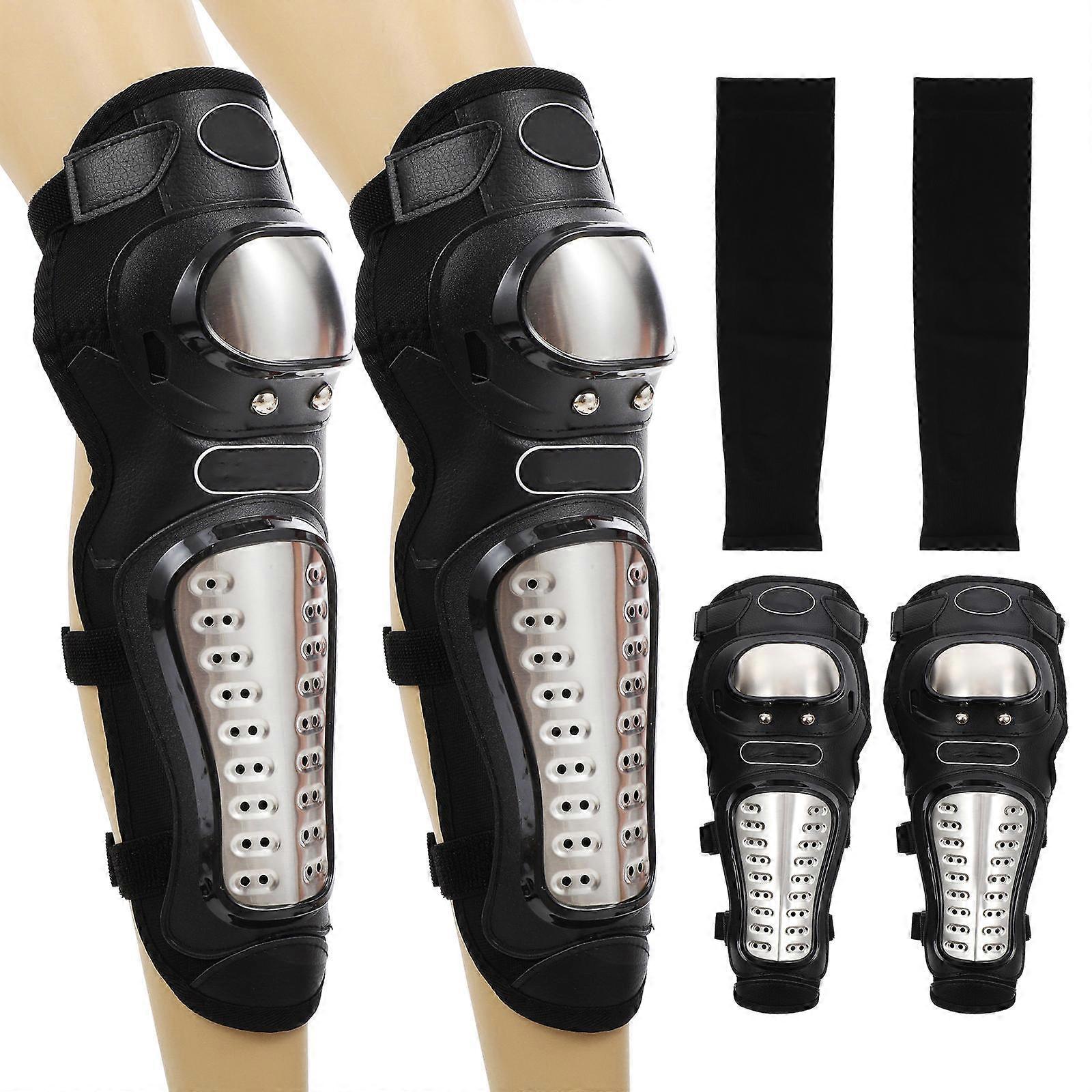 Cycling Knee Pads Elbow Pads Mountain Motorcycle Races Black Foam Adjustable Strapping 1 Set