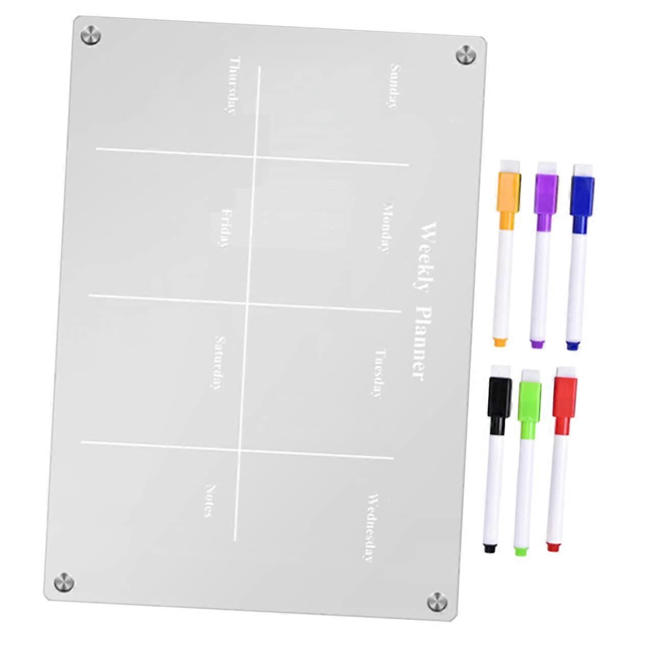1Satz Magnetisches Whiteboard Fridge Set, Acrylic Memo Board With Erasable Markers For Planning And Notes