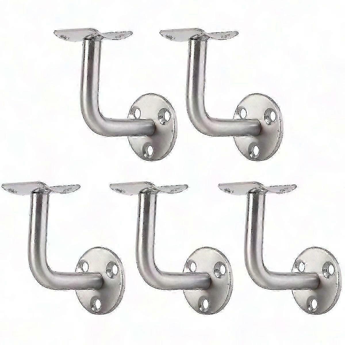 5-Pack Durable Steel Brackets for Wall-Mounted Handrails and Stair Support