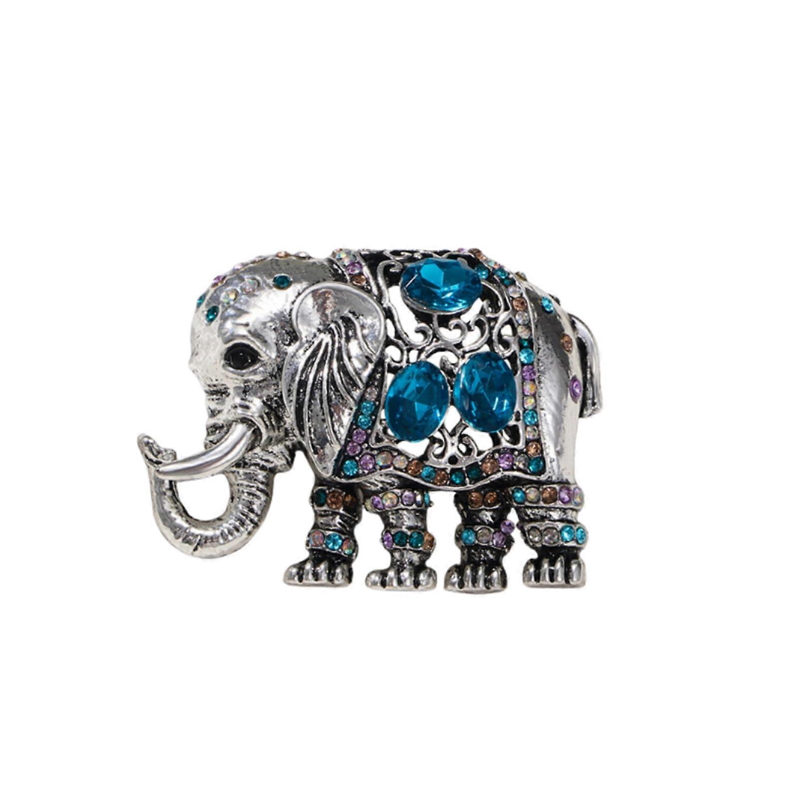 Brooch Vintage Openwork Elephant Brooch Silver Tone Suit Jacket Accessory Corsage