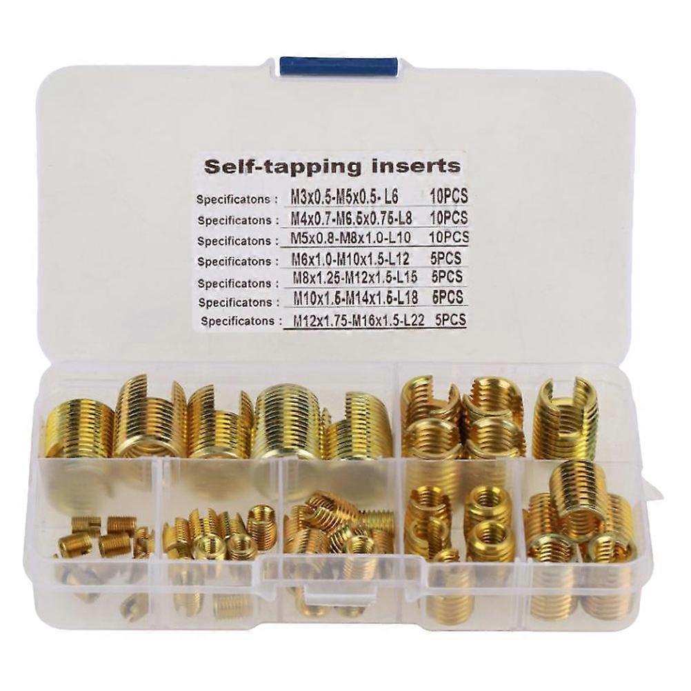 50pcs Carbon Steel Self Tapping Screw Thread Repair Kit – Slotted Type for Home & Automotive Use – Durable Thread Tool with High Tensile Strength &