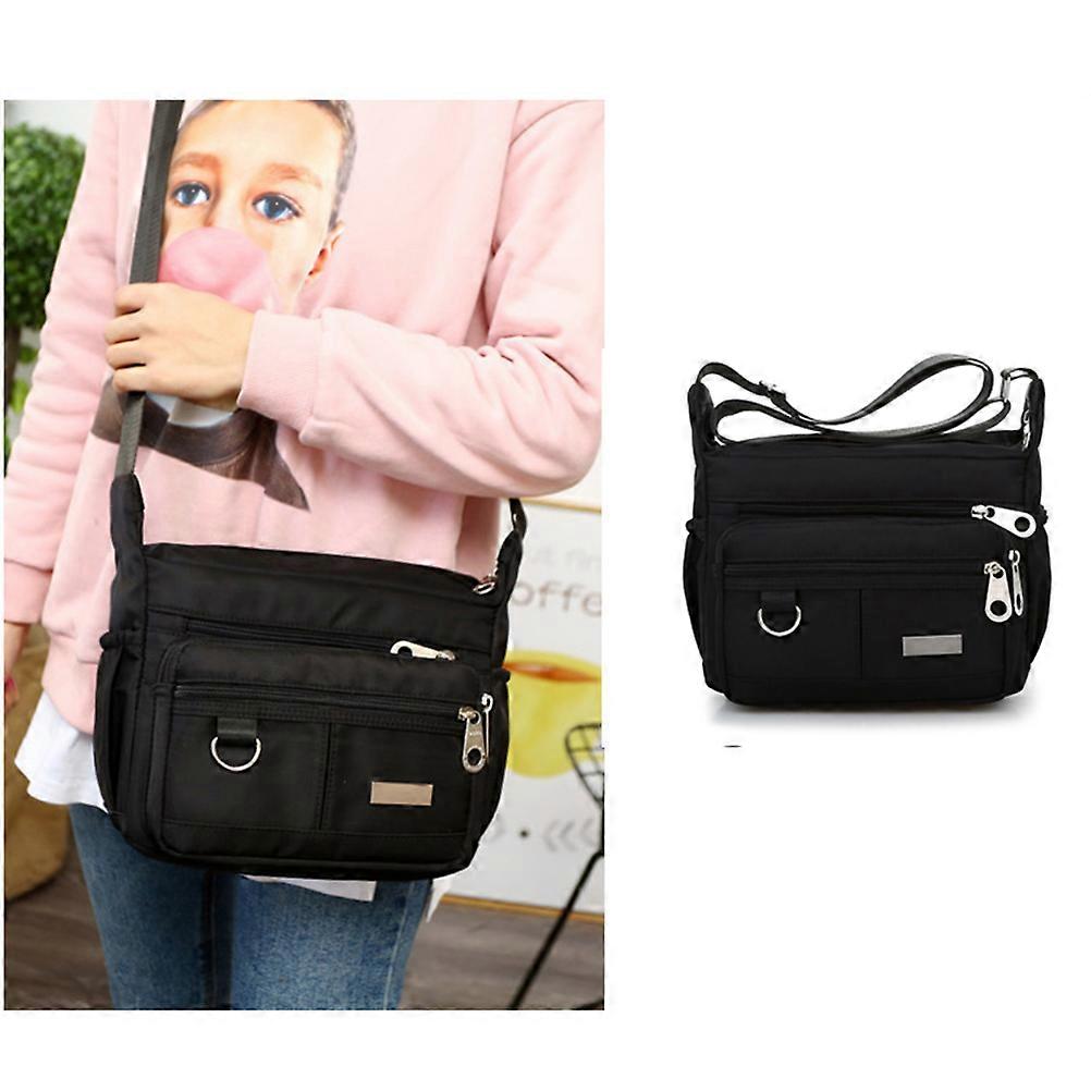 Stylish Oxford Cloth Messenger Bag for Women – Large Capacity Crossbody Handbag with Adjustable Strap and Multiple Pockets for Daily Use, Black