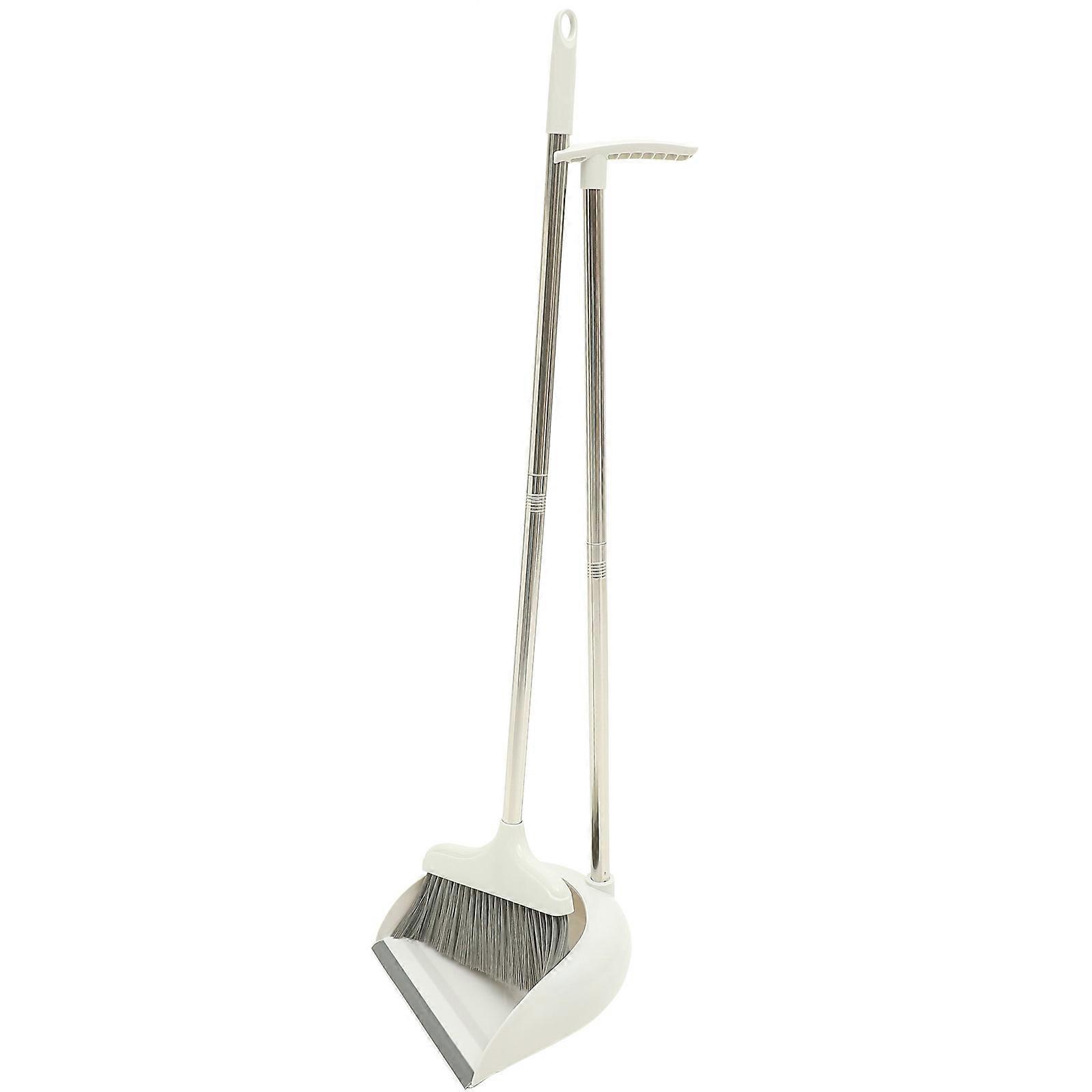 1 Set Heavy Duty Broom and Dustpan for Indoor Outdoor Cleaning – Lightweight, Space Saving Design for Home, Office, Garages, and Workshops