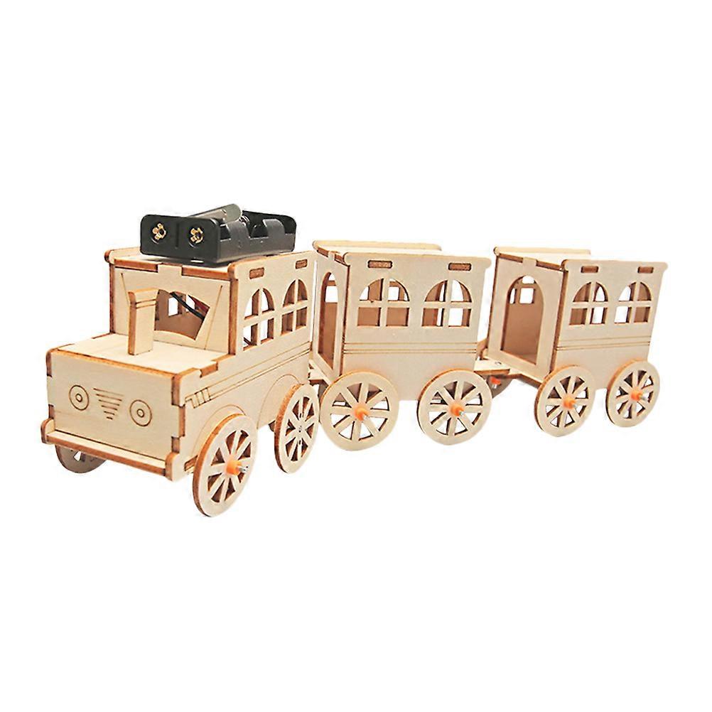 Wooden Train Kit for Unpainted Natural Building Set with Smooth Edges Educational STEM Craft Model for Creative Play and Gift Use