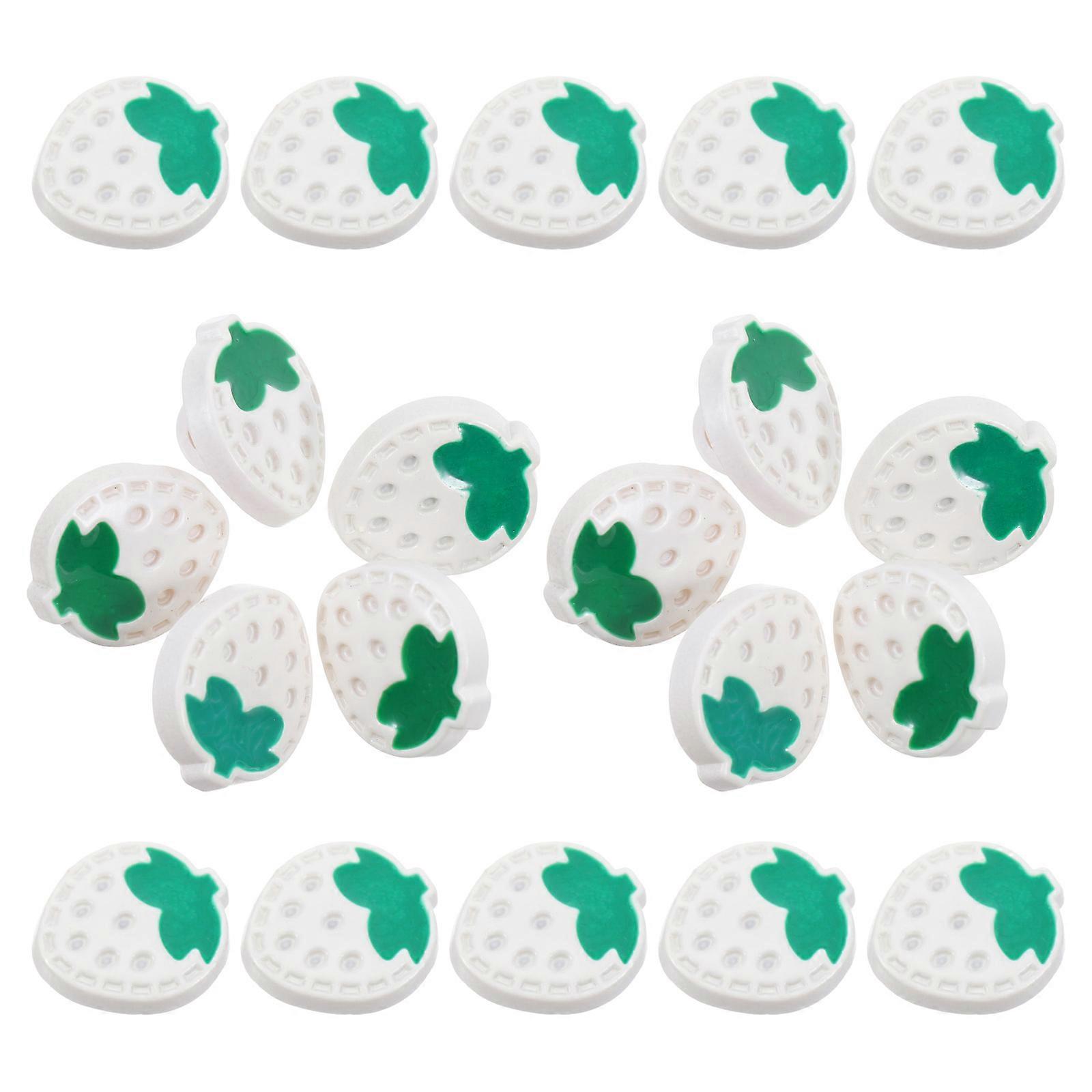 Decorative Resin Buttons For Children's Clothing Outdoor Activities Strawberry Shaped Fastening White 20Pcs