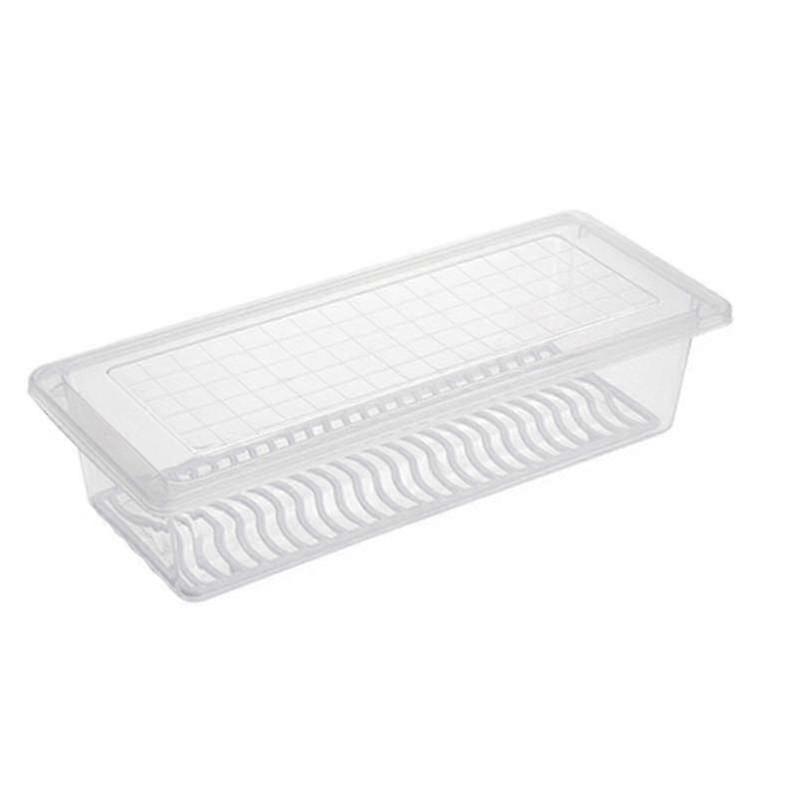 Refrigerator Organizer, Plastic Food Containers With Removable Drain Plate And Lid, Stackable Portable Freezer Storage Containers - Tray To Keep Frui