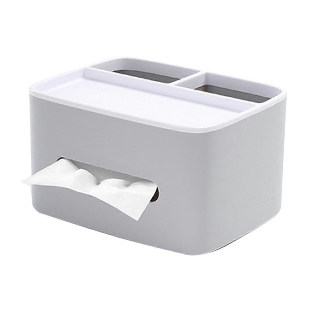 Multifunctional Tissue Box Organizer for Home Office Storage Grey 20.5*16*11.5cm Easy Cleaning 1Pcs