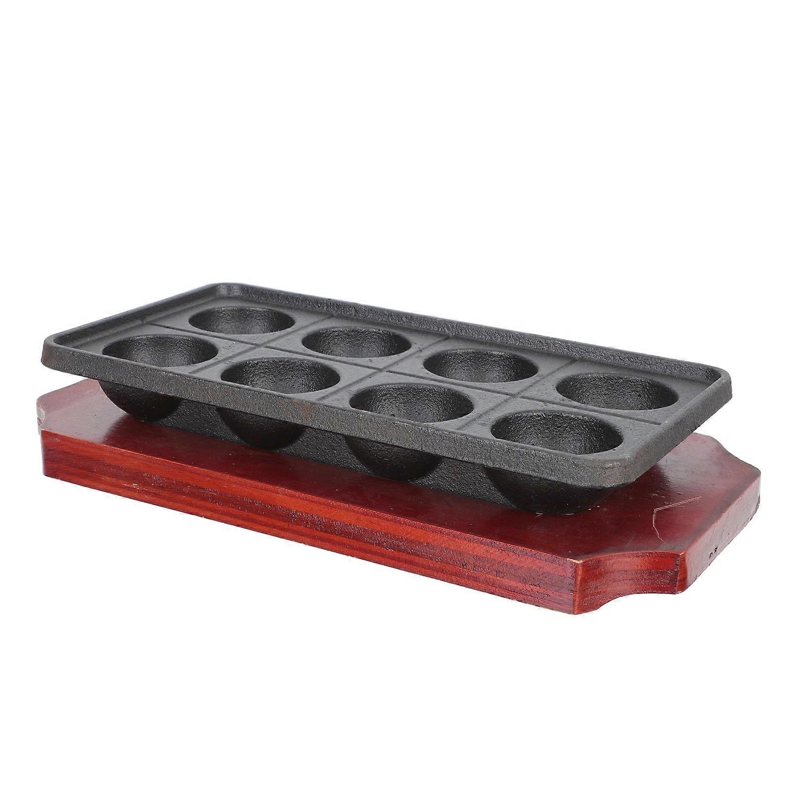 Cast Iron Non Stick Grill Pan with Heat Conductive Base for Octopus Meatball and Pancake Cooking – Kitchen Bakeware for Home Use