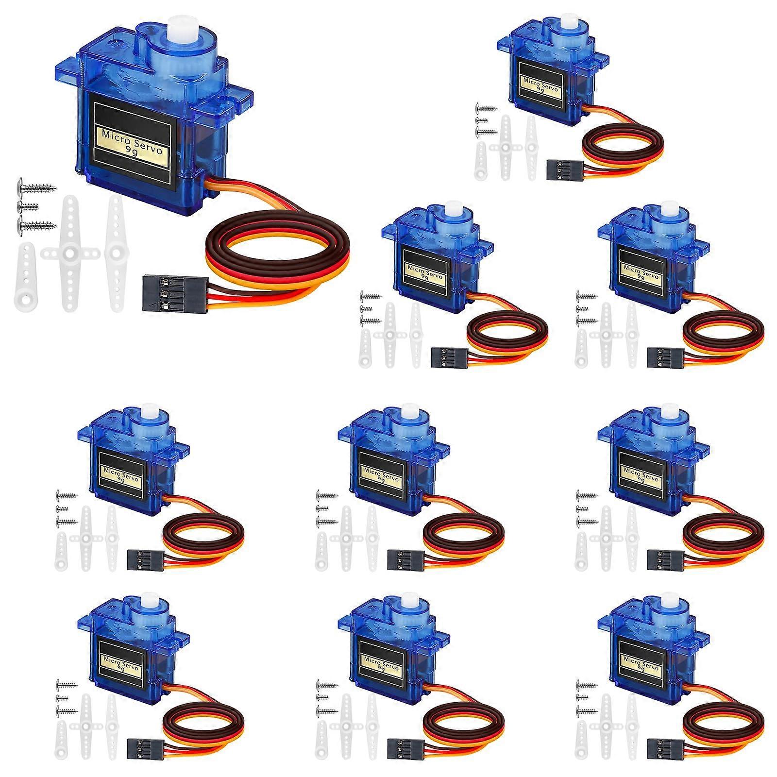 9G Micro Servo Motor Kit, 10 Pieces 9G Mini Servo, 180 Degree, for RC Models