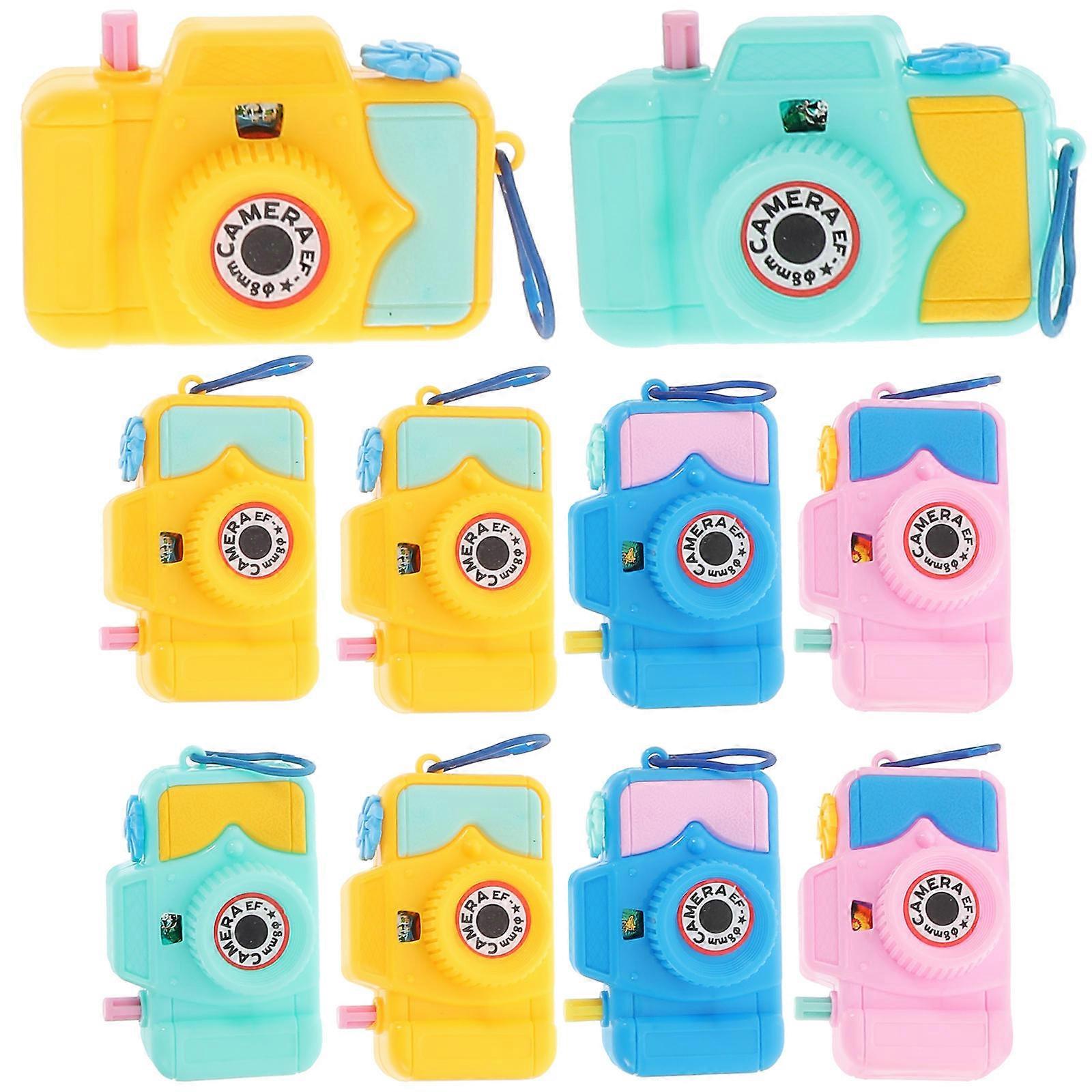 10pcs Cute Cartoon Plastic Cameras for Kids with Video Playback Compact Size Assorted Color