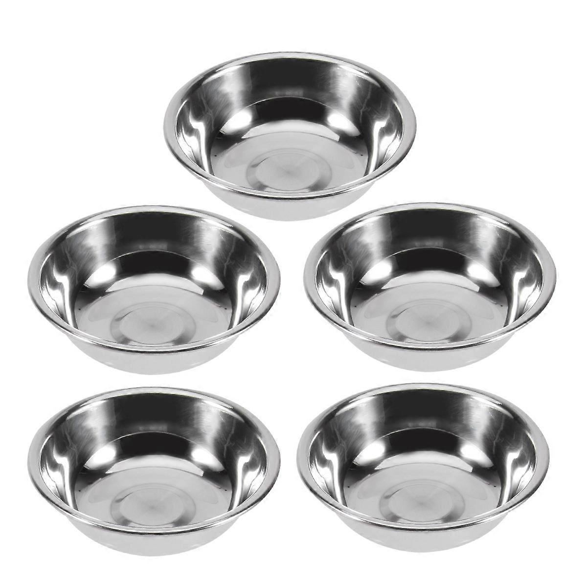 5 Piece Stainless Steel Sauce Dishes Set for Home Use Ideal for Sushi Soy and Pickle Serving Small