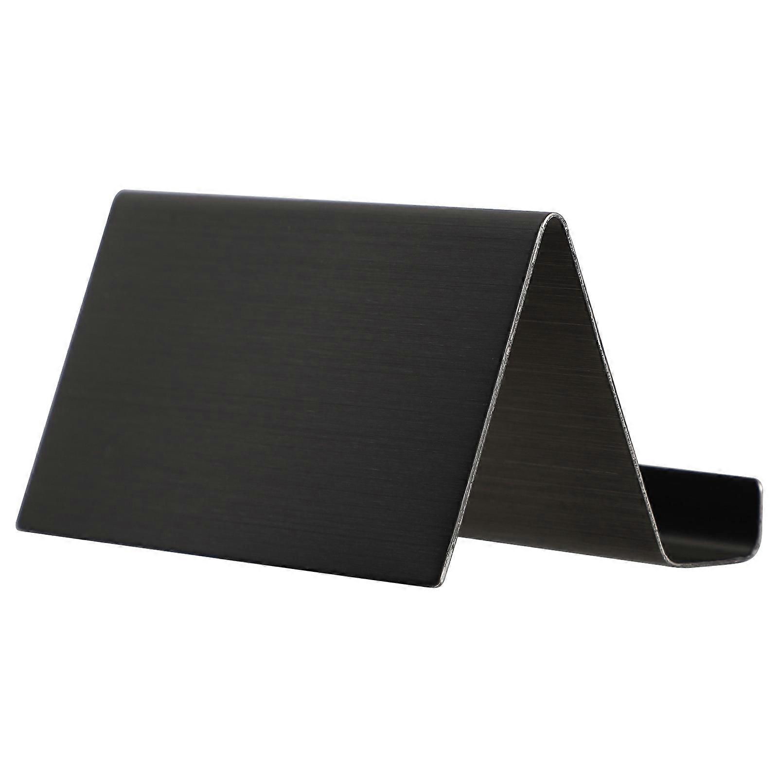 Desktop Business Card Display Holder Metal Organize Items Study Room Use Black 9.00X5.00X4.50CM 1Pcs