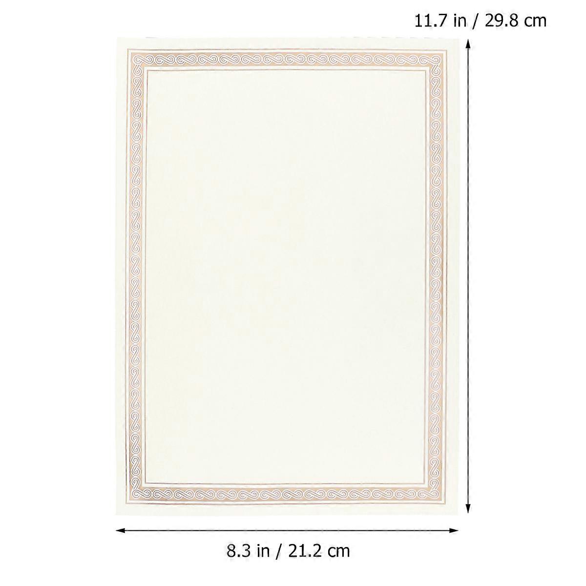 Foil Stamped Certificate Paper A4 Size Gold Foil Award Paper Graduation Vertical or Horizontal Format 15Pcs/Pack