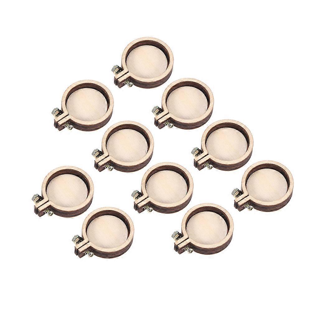 15PCS Wooden Mini Round Small Embroidery Cross Stitch Fixed Frame Sewing Accessories