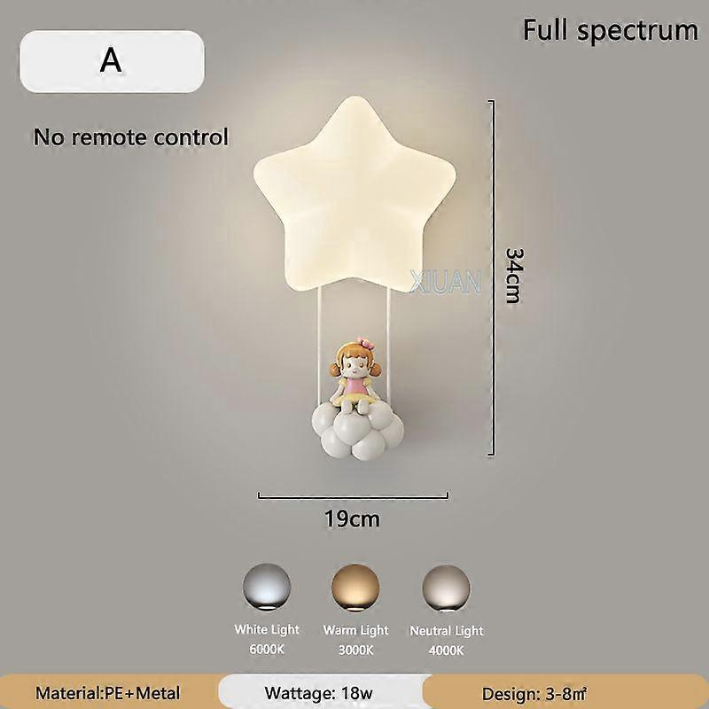 מנורת קיר כוכב רומנטית לתאורת חדר שינה לחדר ילדים פמוט קיר לבן פמוט בעלי חיים דוב ארנב אור אורות קיר ליד המיטה לילדים