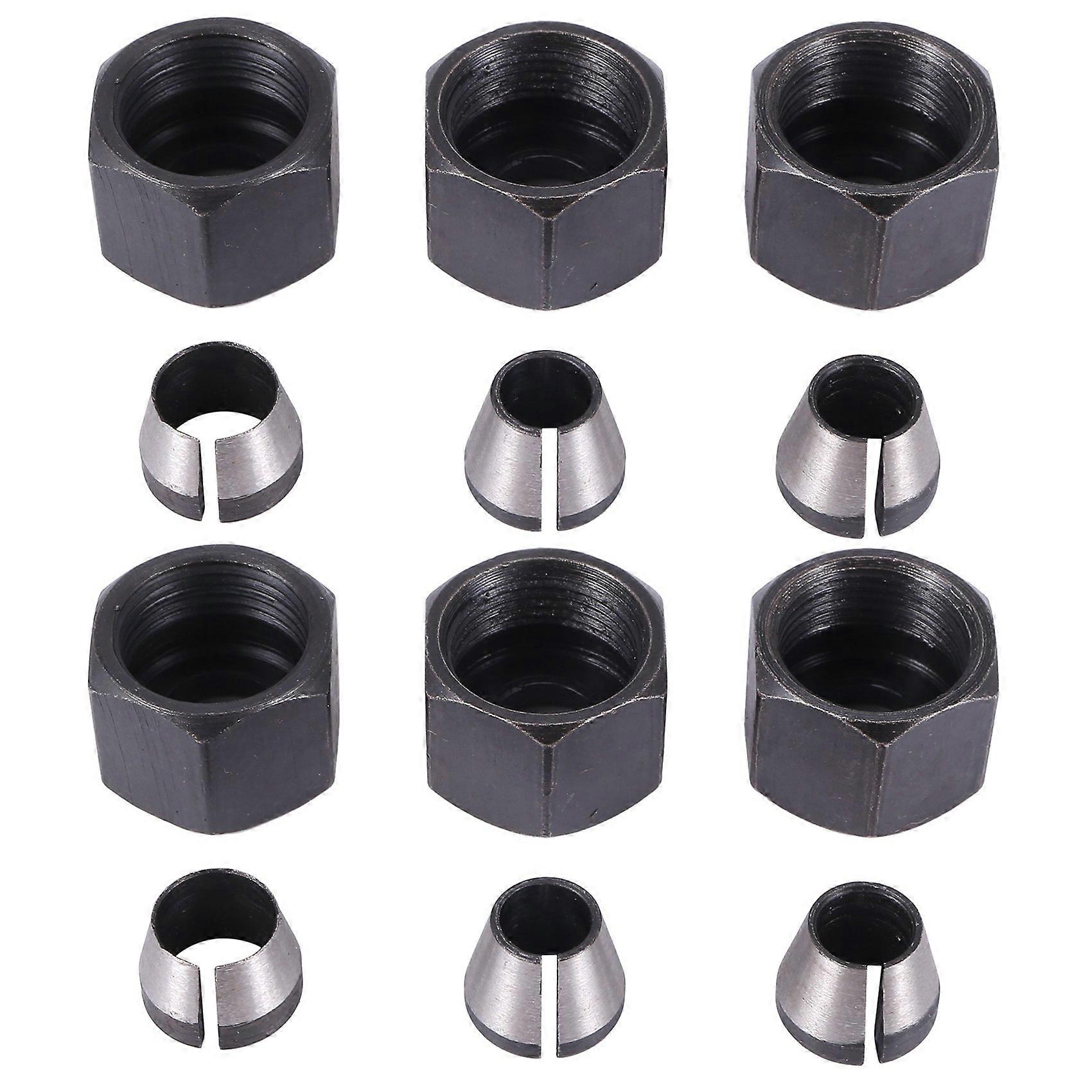 6 Pcs Router Collet Set Chuck Heads Adapter for Drills Engraving Trimming Carving Machine Electric R