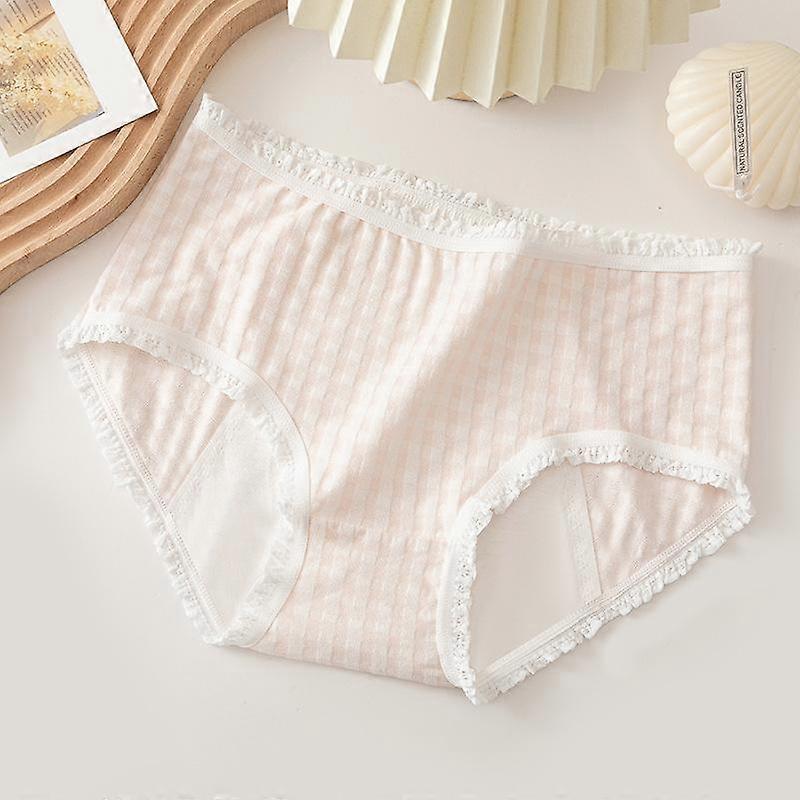 Women's Briefs Triangle Pants Plaid Underwear Breathable Panties Antibacterial Panties