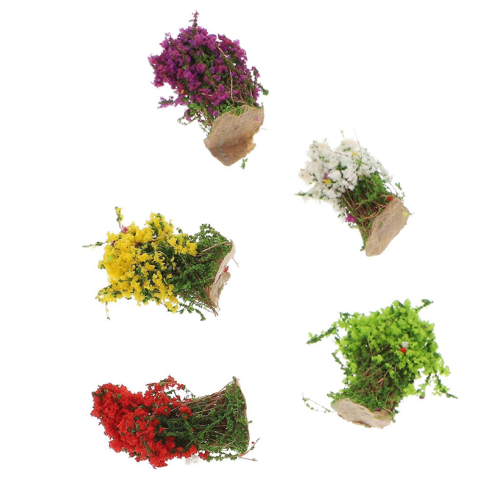 5pcs Mini Resin Shrubs for Micro Landscape Decoration – High Temperature Resistant, Lifelike Texture, Smooth Surface Miniature for Sand Table Models